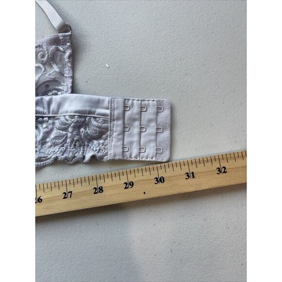 Free People Size M Bralette Metallic Lace Lavender Fairy Sheer Dainty Whimsigoth - Picture 5 of 9